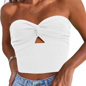 white twist tie tube top